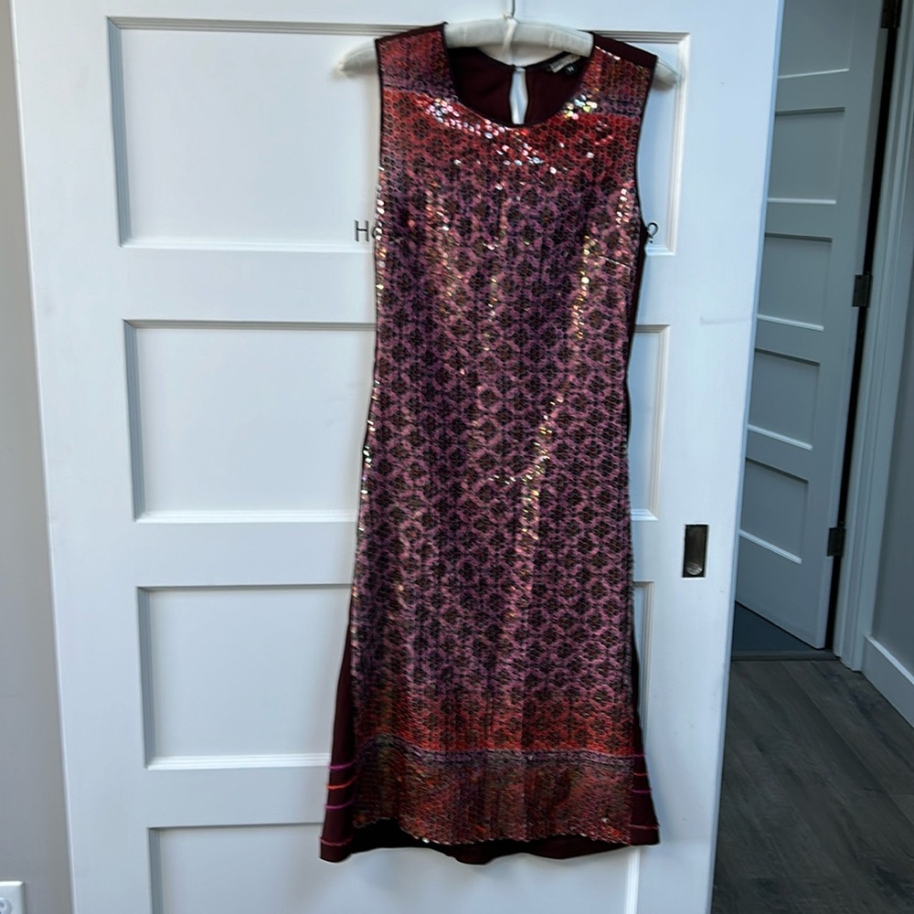 Rozae Nichols Long Sequin Dress Medium